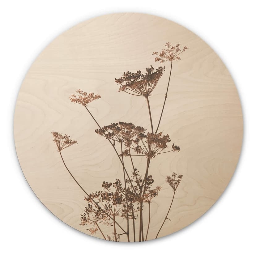 Stampa su legno - Erba tondo