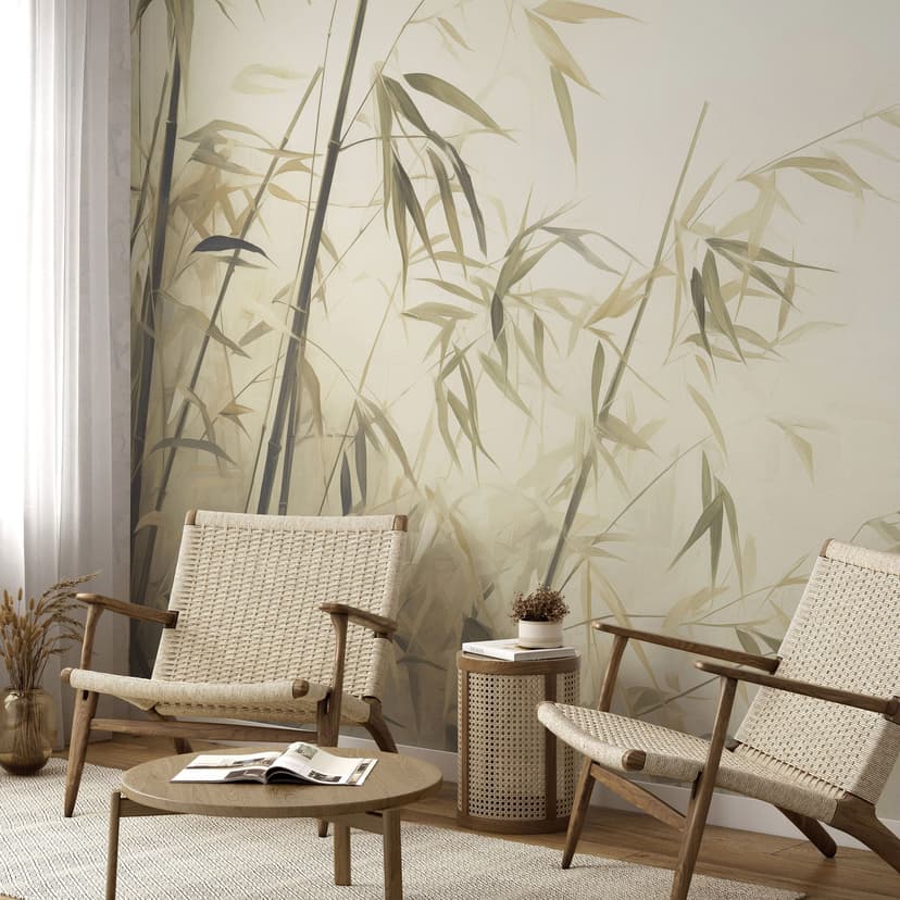 Carta da parati con motivo a foglie Big Pictures beige 4,50 x 2,70 m