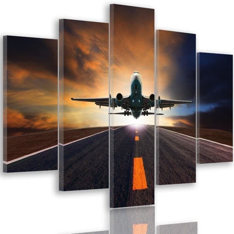 Stampa su tela 5 pezzi Tramonto aereo