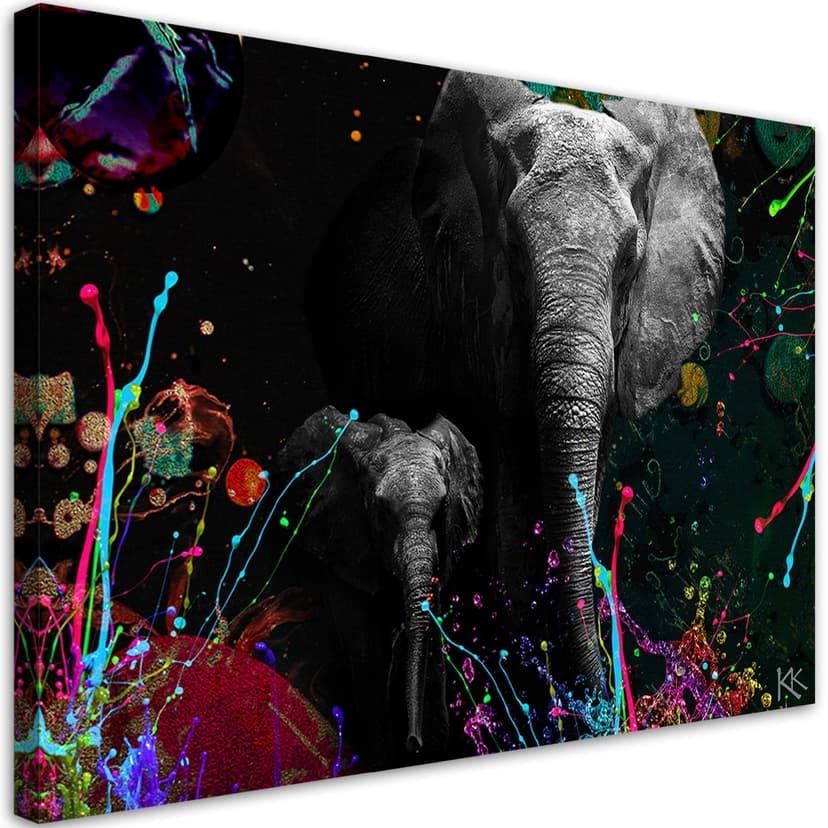 Stampe su tela, animale elefante astratto