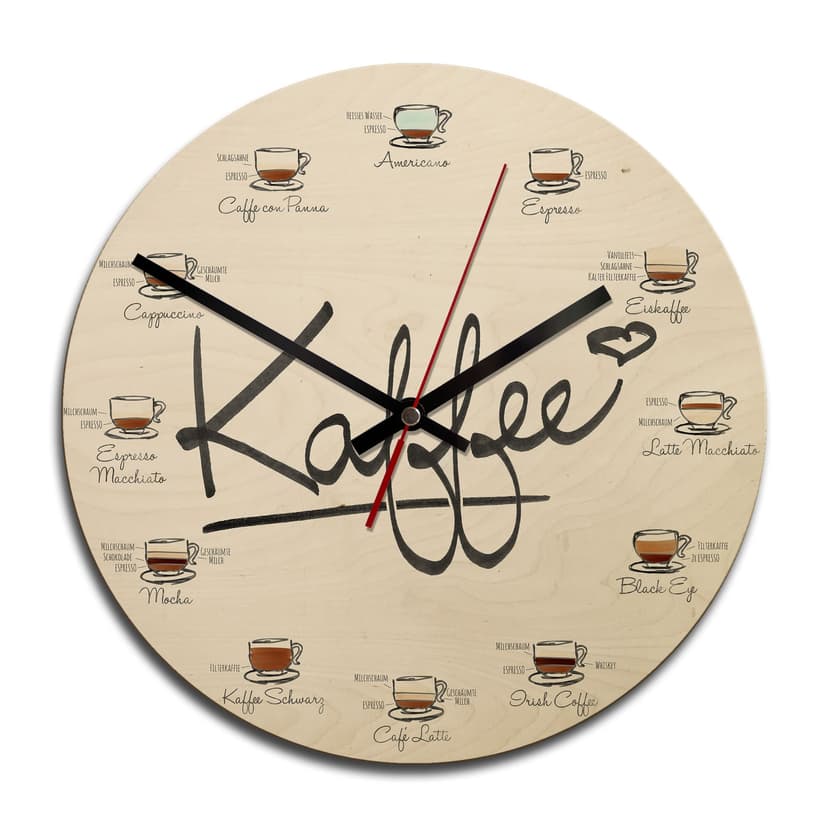 Orologio in legno - Kaffeesorten
