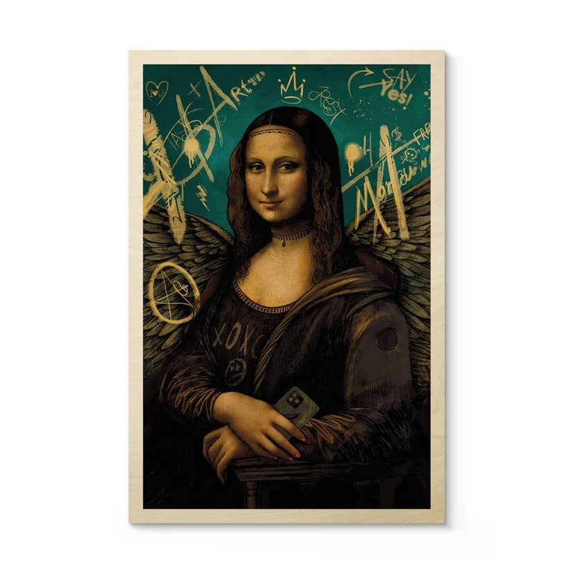 Stampa su legno Mona Lisa - modern