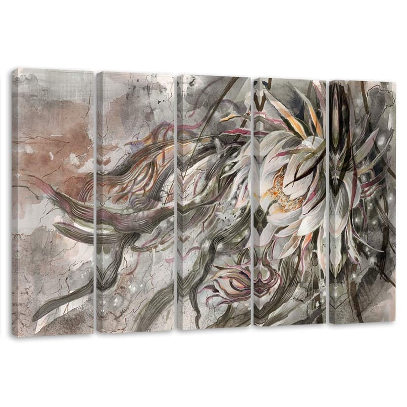 Stampa su tela 5 pezzi, Fiore della Regina della Notte