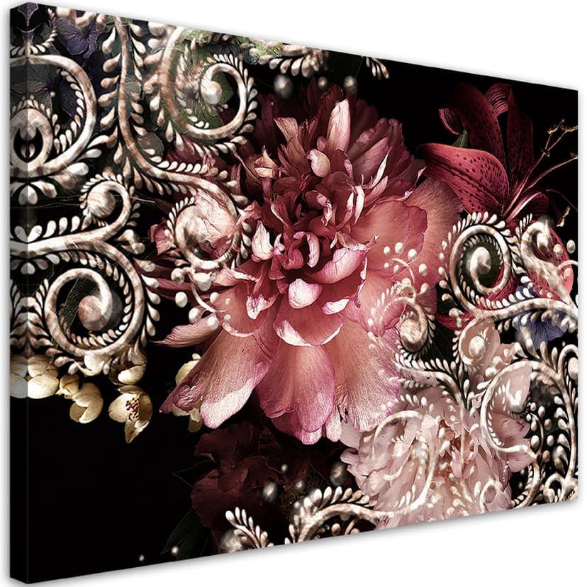 Stampe su tela, Fiore di peonia e giglio