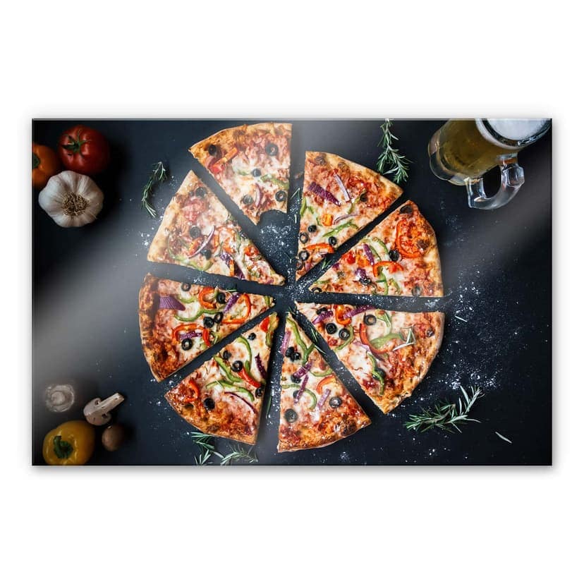 Stampa su vetro acrilico in vetro pizza italiana