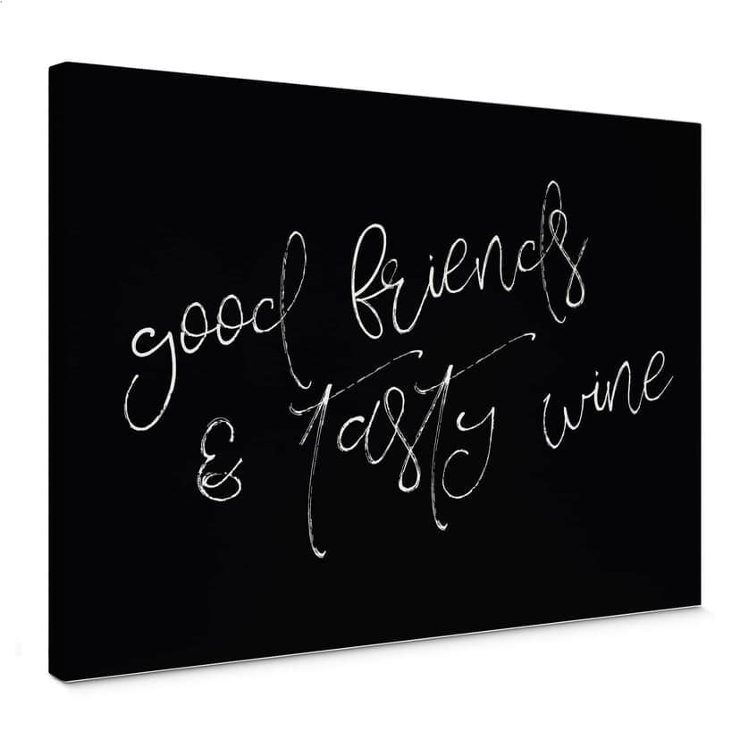 Stampa su tela Good friends & Tasty wine
