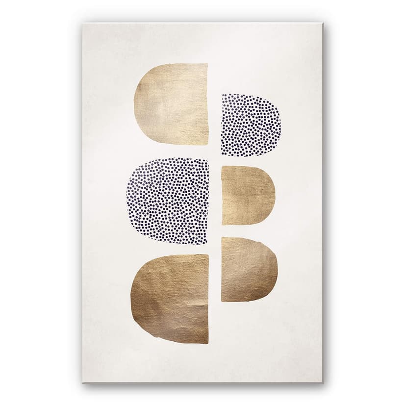 Stampa su vetro acrilico Kubistika - Golden Geometrica