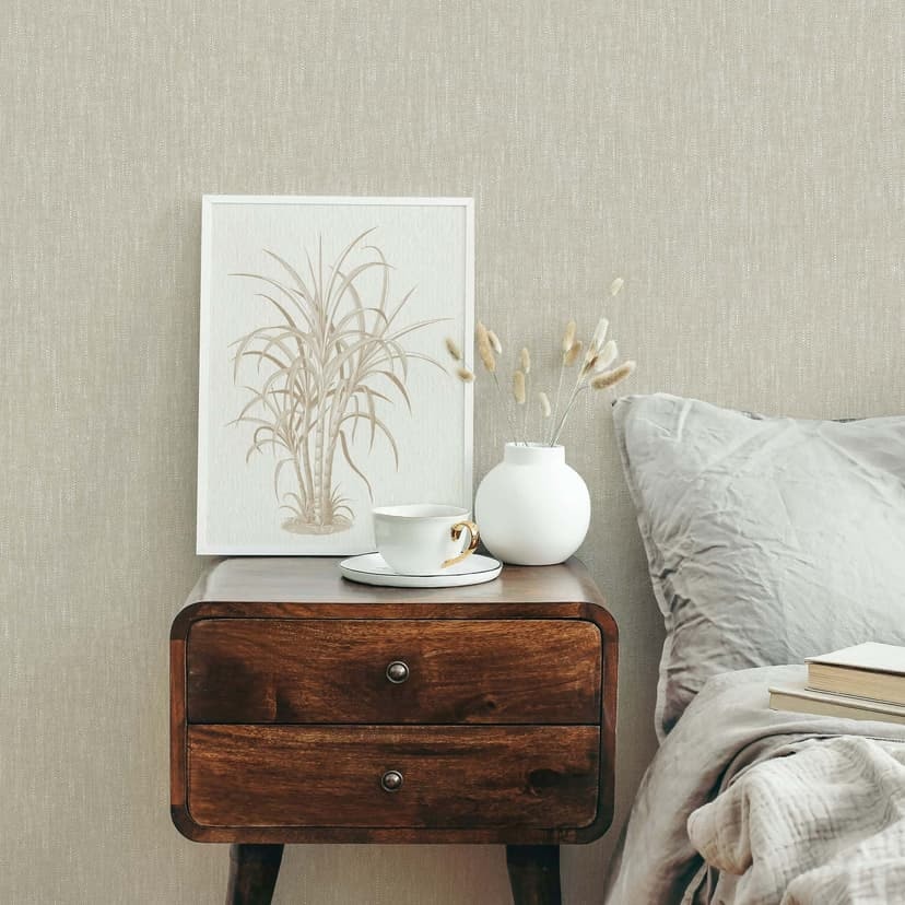 Carta da parati in tessuto non tessuto, struttura a linee moderne in beige
