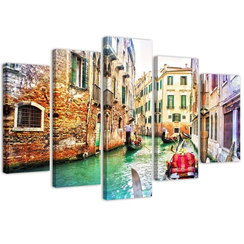 Stampa su tela 5 pezzi, città di Venezia Italia