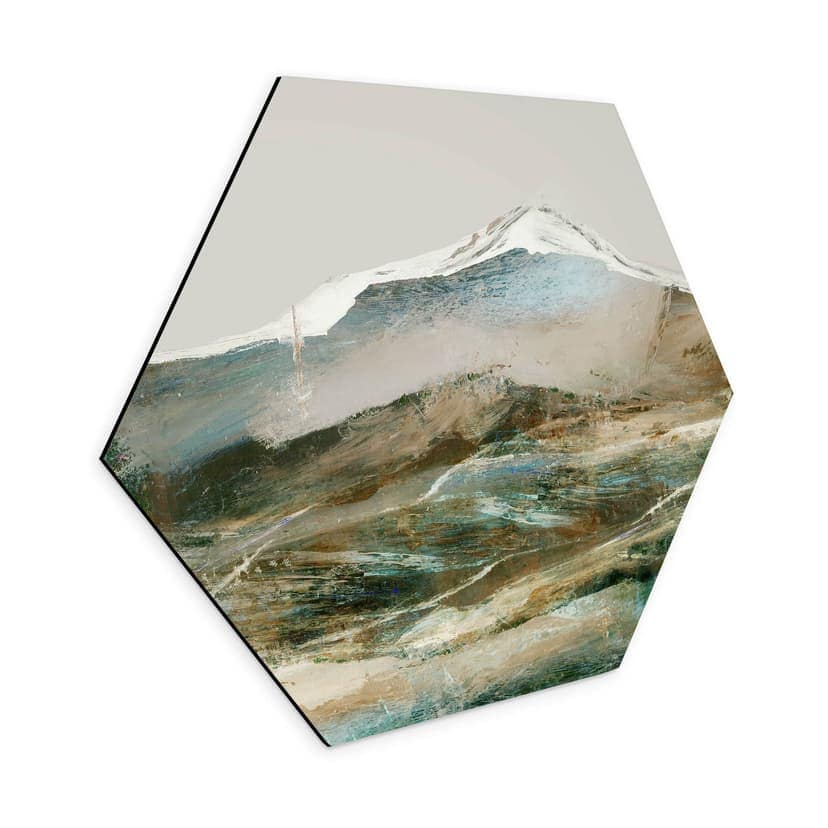 Esagono Alu-Dibond Montagne astratte - Hobday