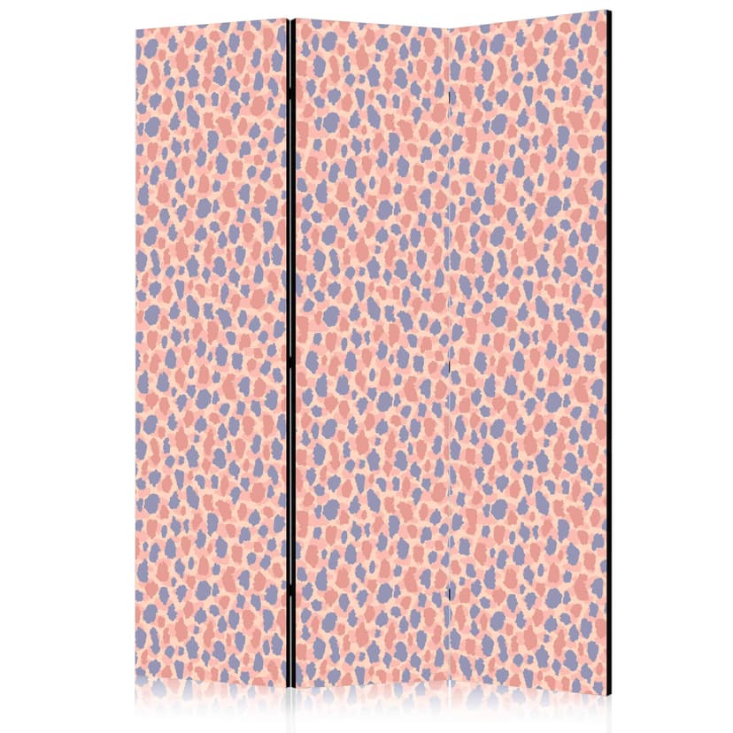 Paravent, Raumteiler freistehend, Trennwand - Giraffe Pattern - Colorful Animal Pattern in Blue-Pin