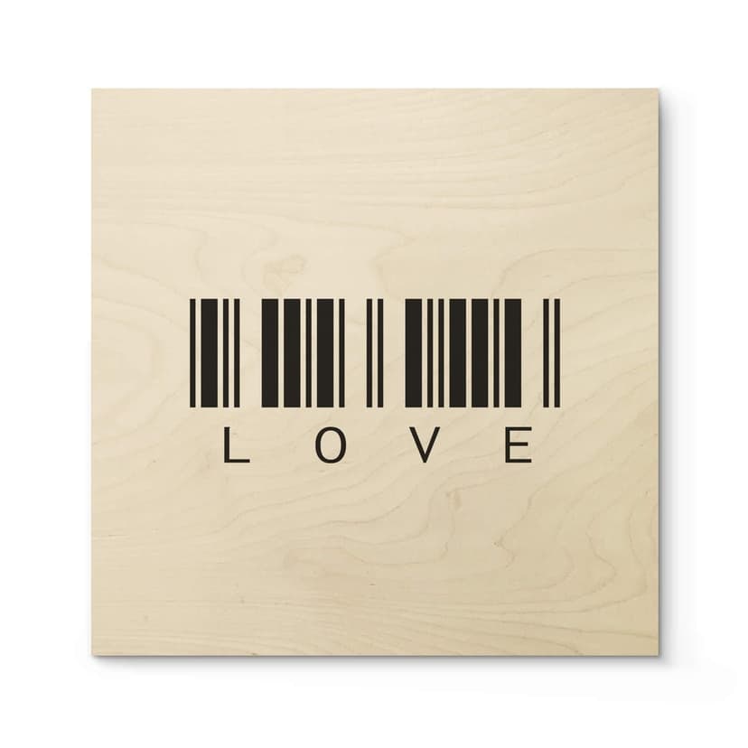 Stampa su legno - Barcode Love