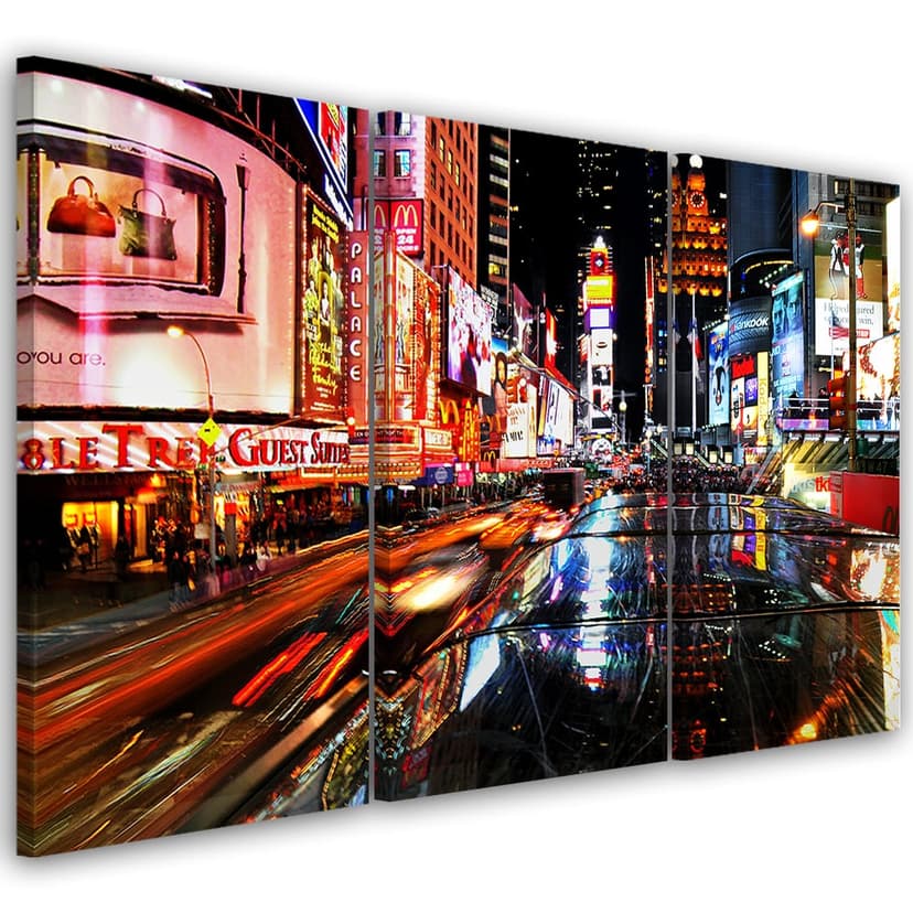 Stampa su tela in 3 pezzi, Times Square New York