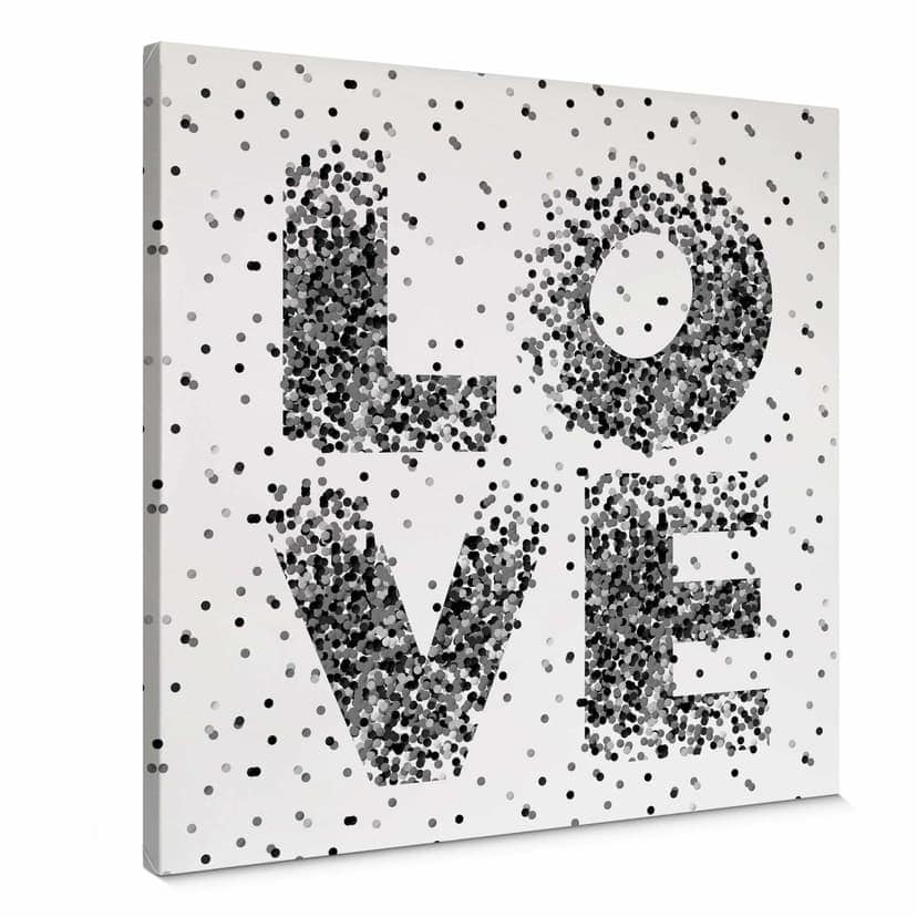 Stampa su tela - Love coriandoli - quadrato