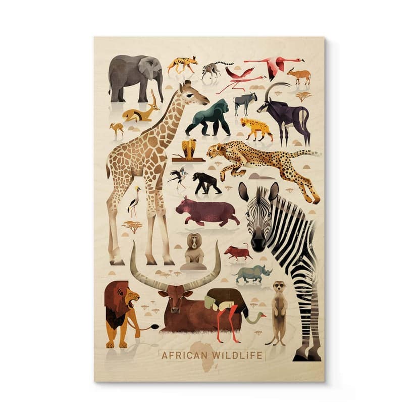 Stampa su legno Braun - Africa