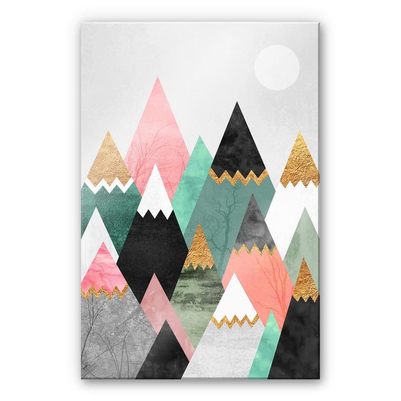 Stampa su vetro acrilico Fredriksson - Montagne colorate
