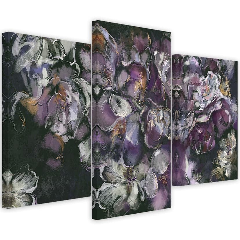 Stampa su tela 3 pezzi, fiore di iris