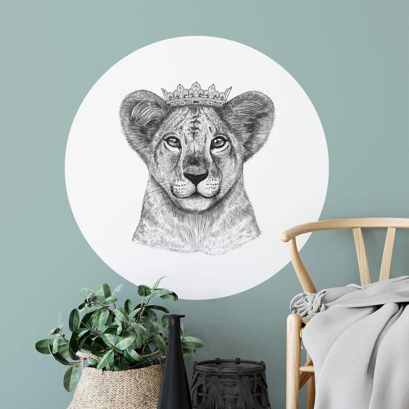 Adesivo murale Korenkova - Lion Princess - tondo