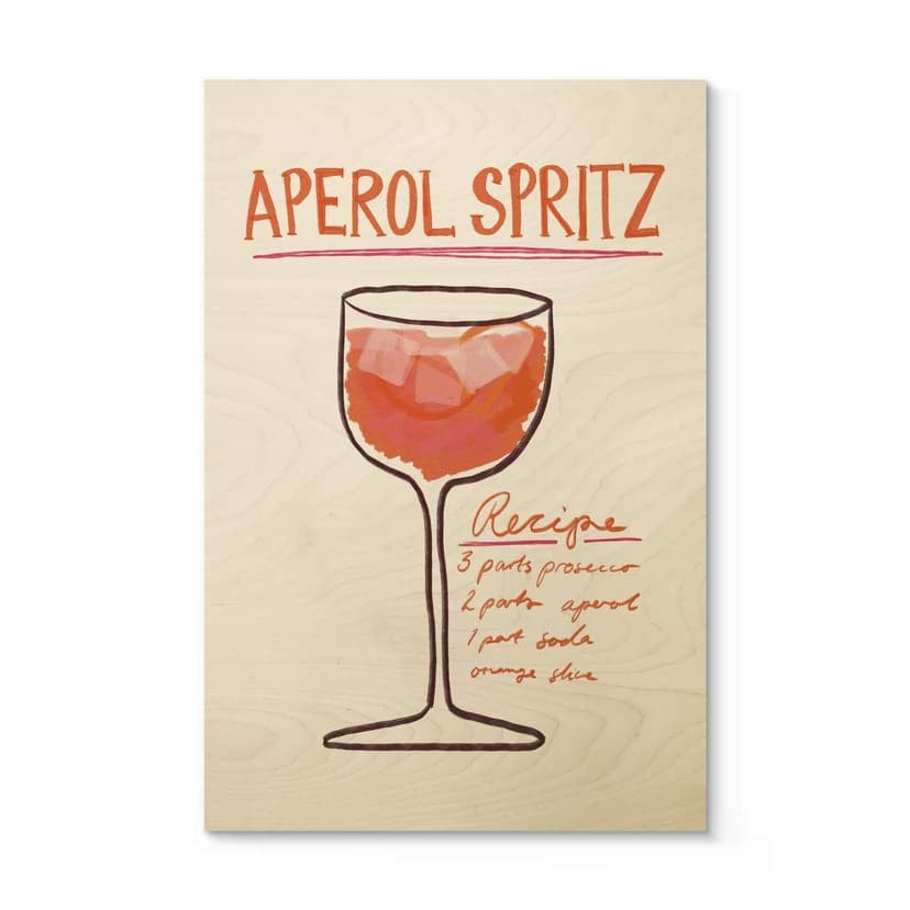 Stampa su legno Cocktail Fritsch - Aperol Spritz