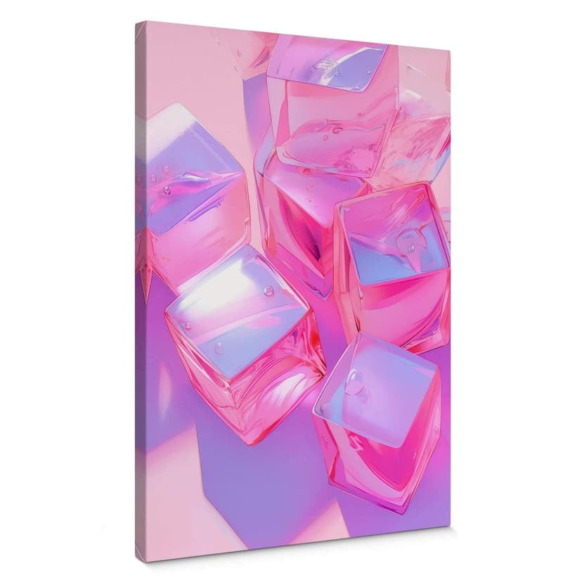 Stampa su tela Treechild - Cubetti di ghiaccio rosa