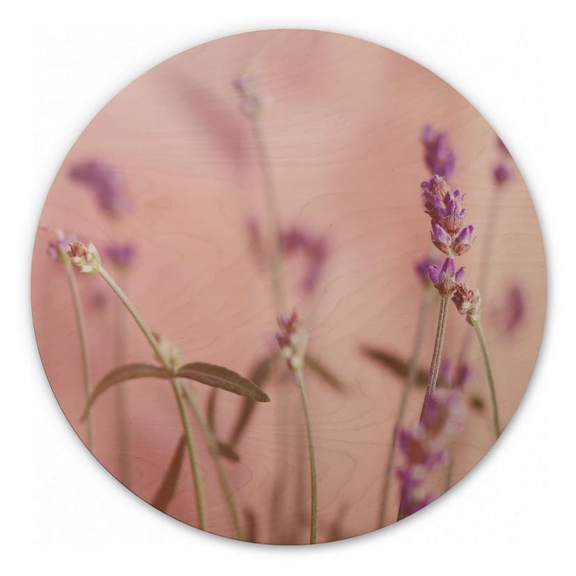 Stampa su legno lavanda delicata - rotonda