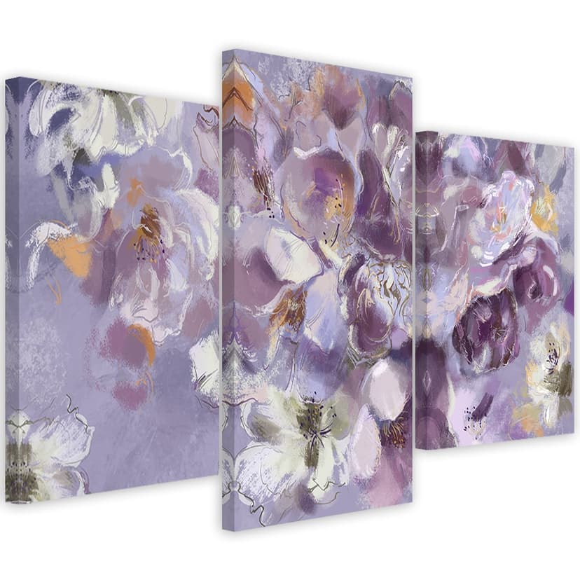Stampa su tela 3 pezzi, fiore di iris