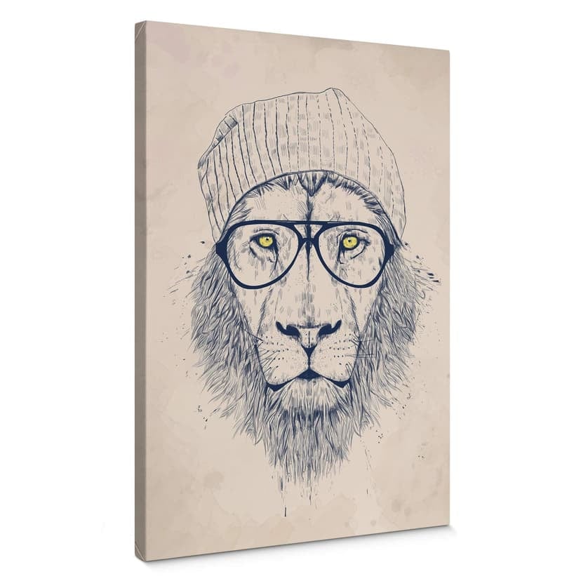 Stampa su tela Solti - Leone hipster