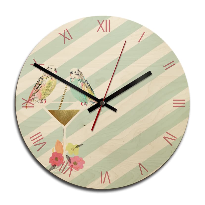 Orologio in legno - Party Birds