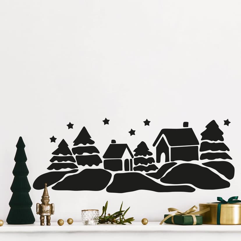Wandtattoo Weihnachtliche Landschaft