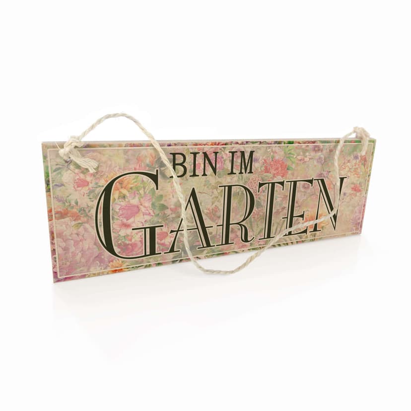 Targa in legno - Bin im Garten