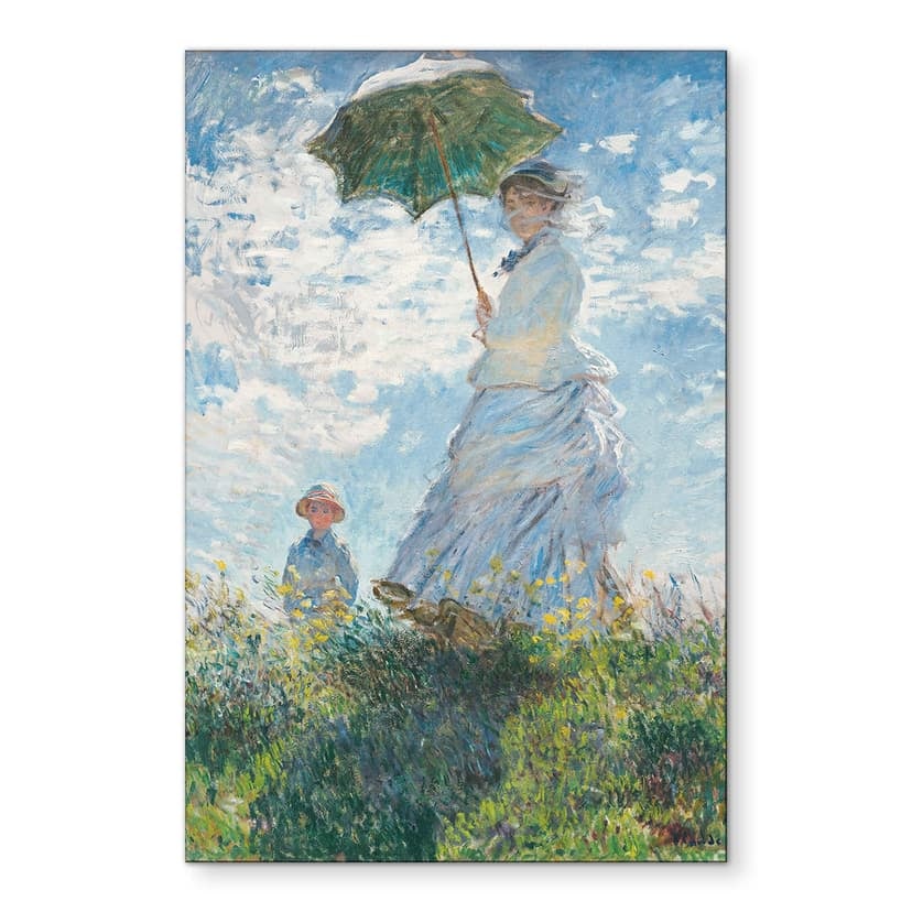 Stampe per pareti - Donna con ombrellone - Madame Monet e suo figlio - alluminio dibond