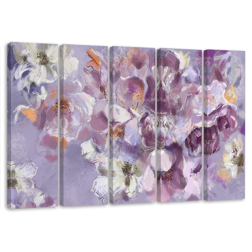 Stampa su tela 5 pezzi, fiore di iris