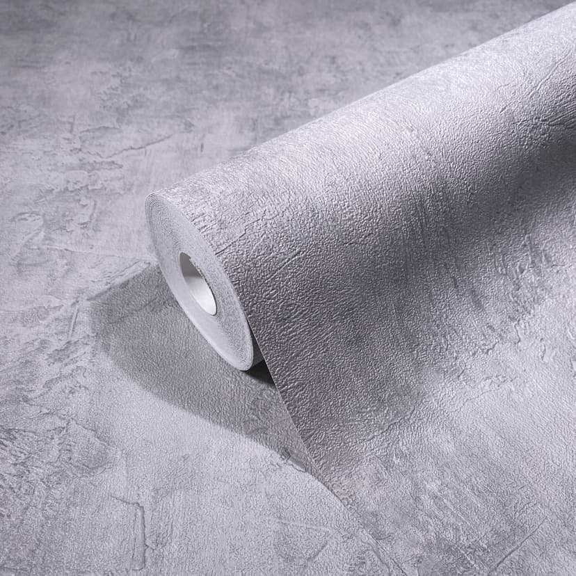 Carta da parati in tessuto non tessuto effetto cemento tinta unita grigio Texture