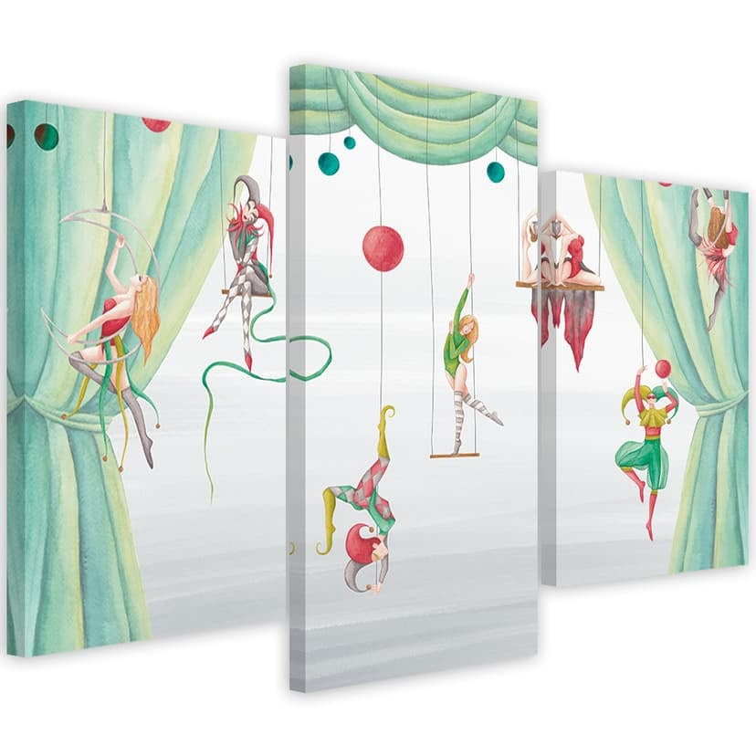 Stampa su tela in 3 pezzi, acrobata del circo
