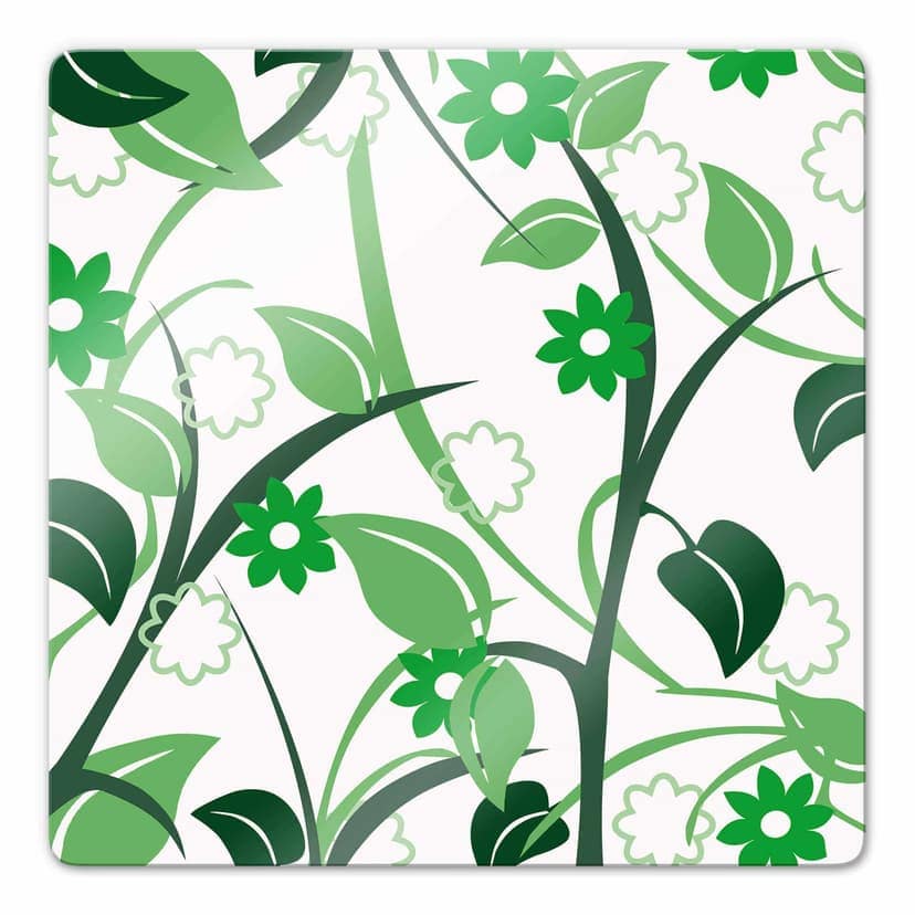 Stampa su vetro - Giardino fiorito verde
