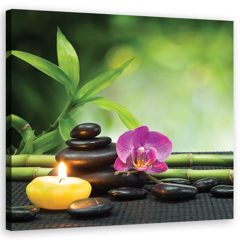 Stampe su tela, Candela fiori Orchidea Spa
