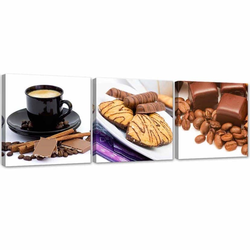 Stampa su tela 3 pezzi, dolci al caffè