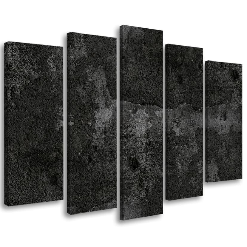 Stampa su tela 5 pezzi, Vecchio muro di cemento