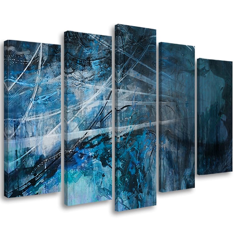 Stampa su tela 5 pezzi Donna blu