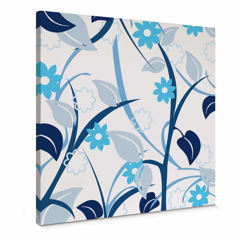 Stampa su tela - Giardino in fiore blu