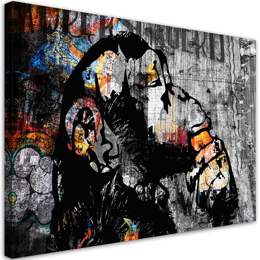 Stampe su tela, Street art Banksy Scimmia astratta