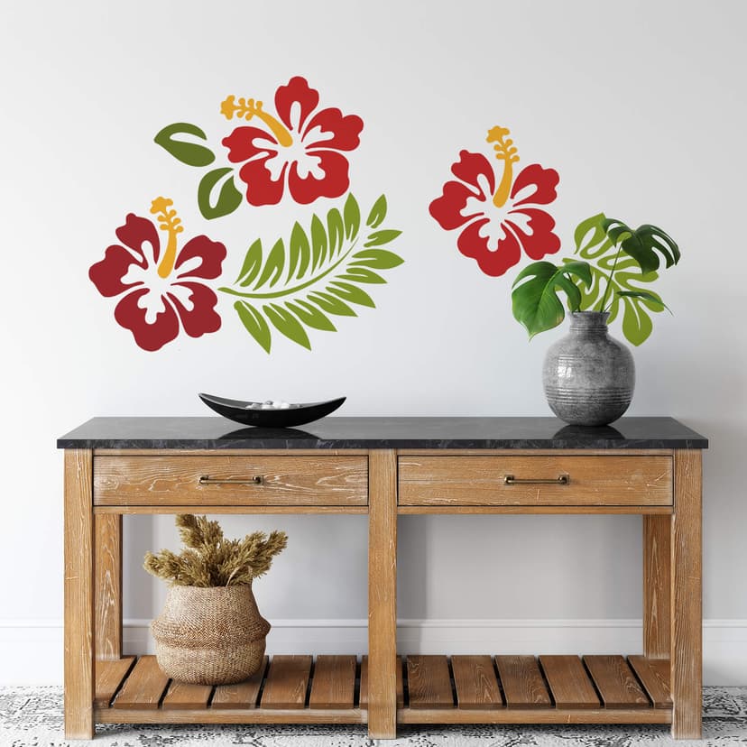 Adesivo murale – Fiori di ibisco rossi