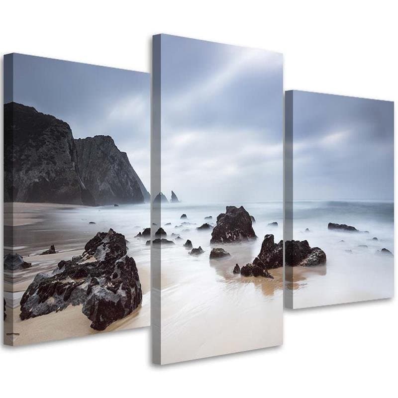 Stampa su tela 3 pezzi, Sea Rocks Sky
