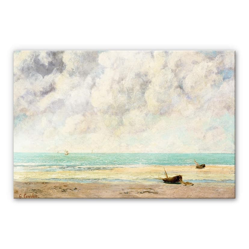 Stampa su vetro acrilico Courbet - Il mare calmo