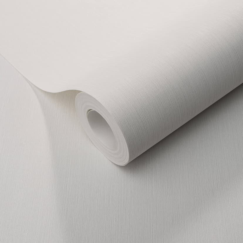 Carta da parati in tessuto non tessuto con texture fine nel senso della lunghezza in bianco