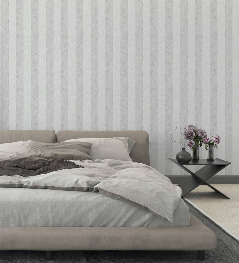 Carta da parati non tessuta a strisce grigie per il soggiorno, la camera da letto e la cucina Marburg wallpaper