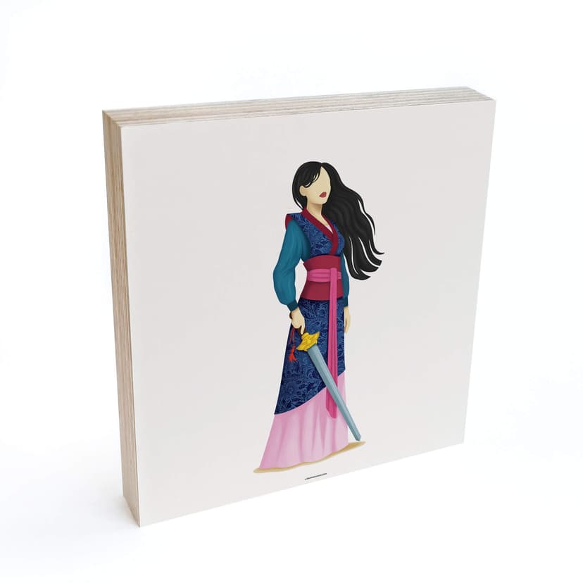 Stampa su legno da appendere - Tohmé - Mulan - 15x15 cm