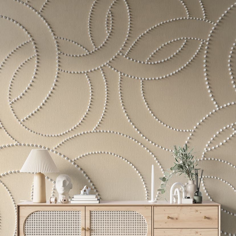 Anelli astratti beige | Fotomurale geometrico - Grande