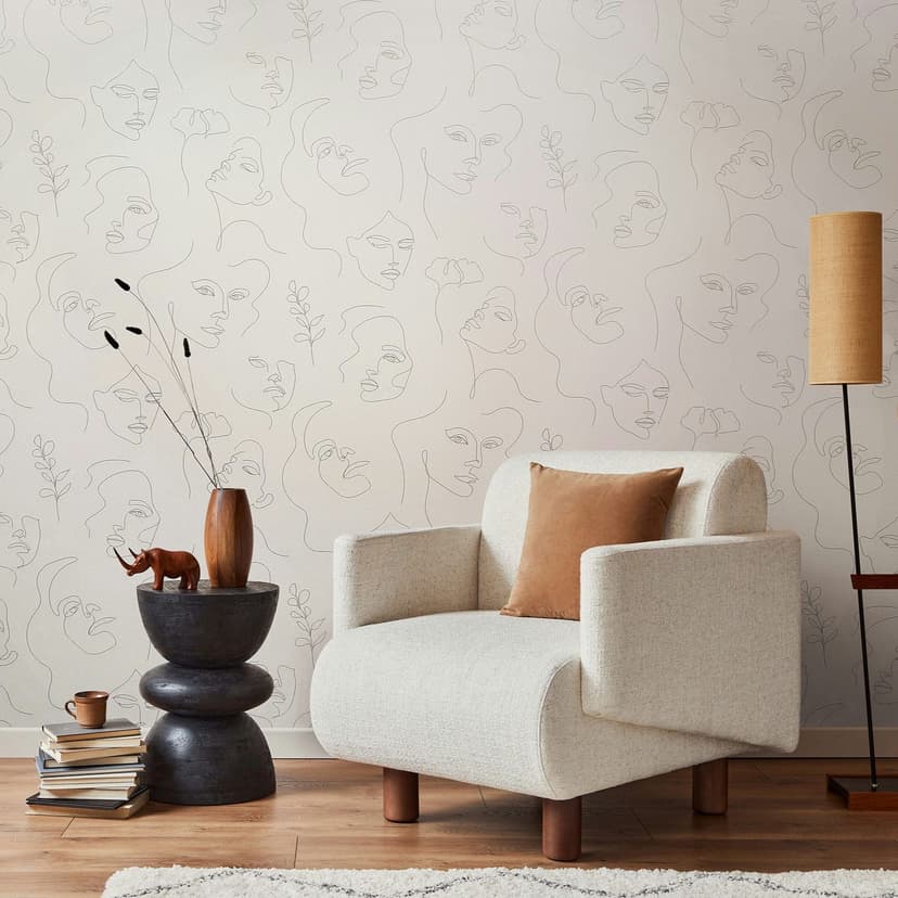 Carta da parati decorativa, rivestimento murale in tessuto non tessuto Novamur Kylie beige