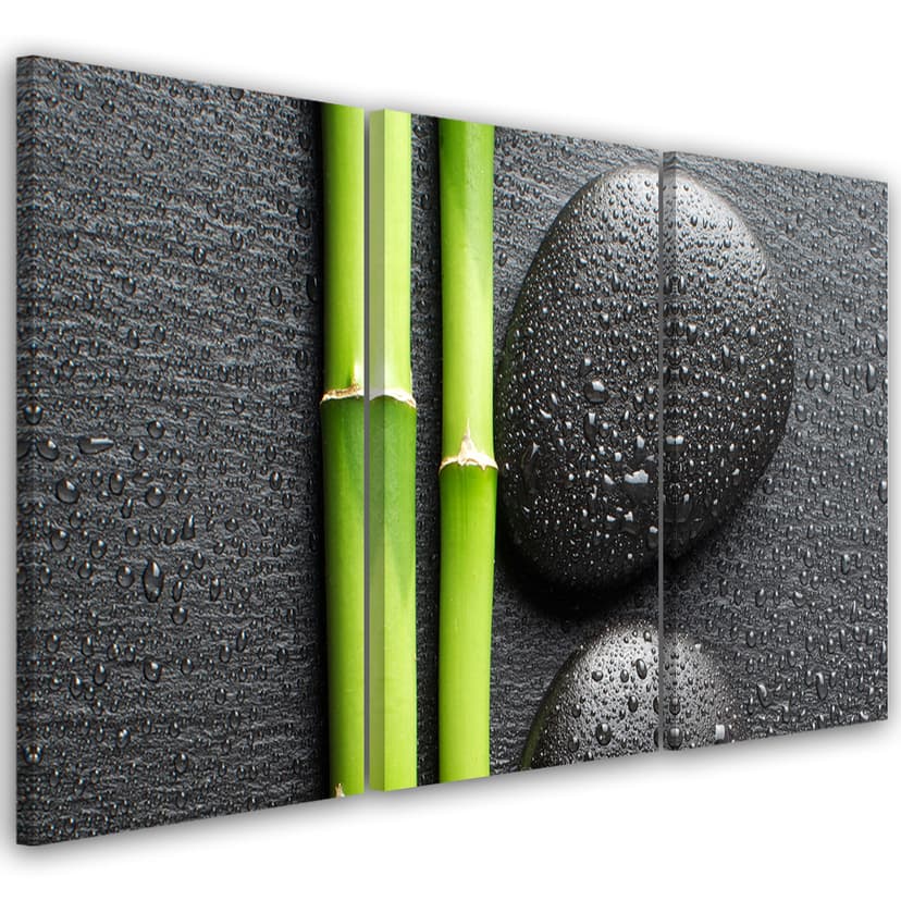 Stampa su tela 3 pezzi Stones Bamboo Zen Spa